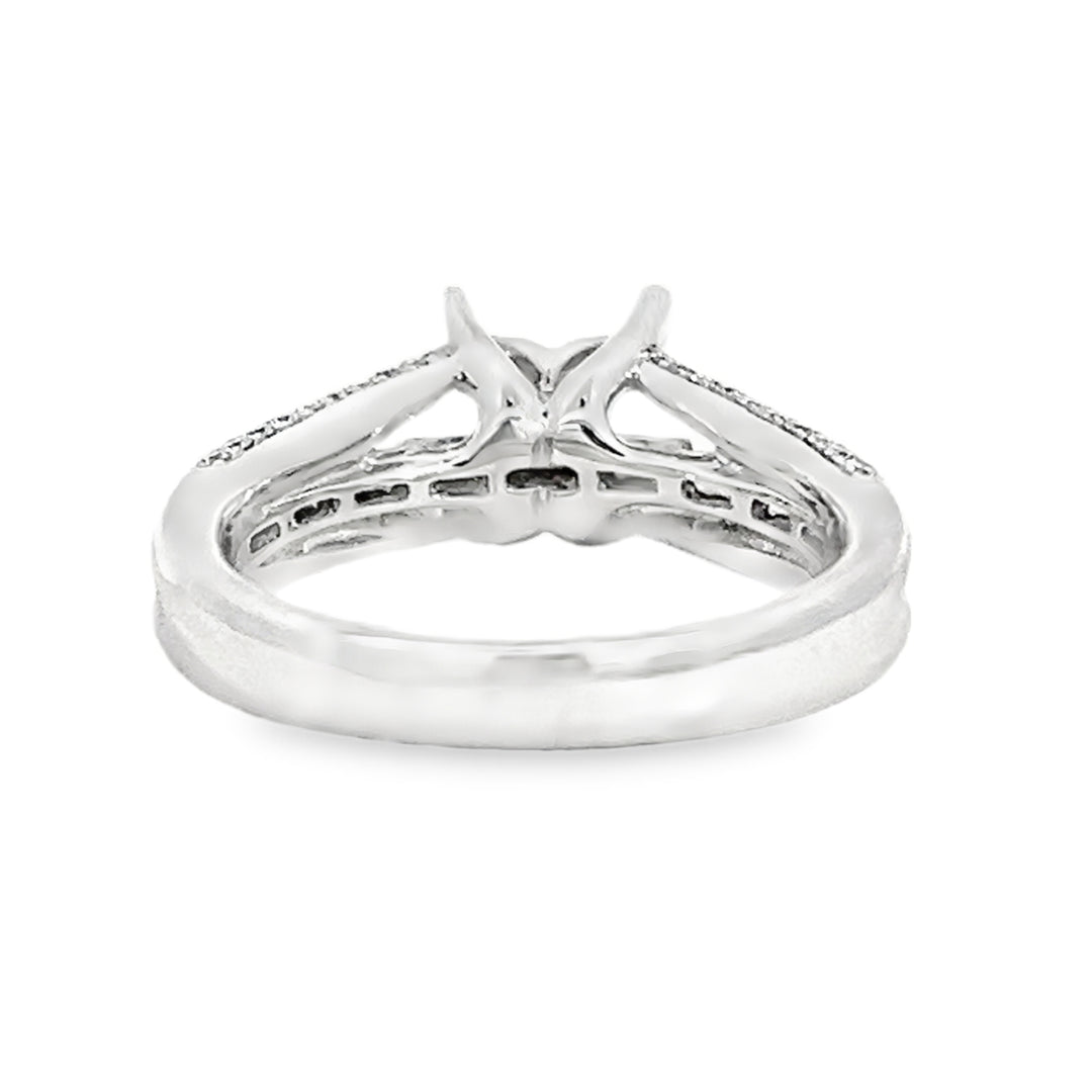 18K White Gold 0.64ct Diamond Semi Mounting Ring