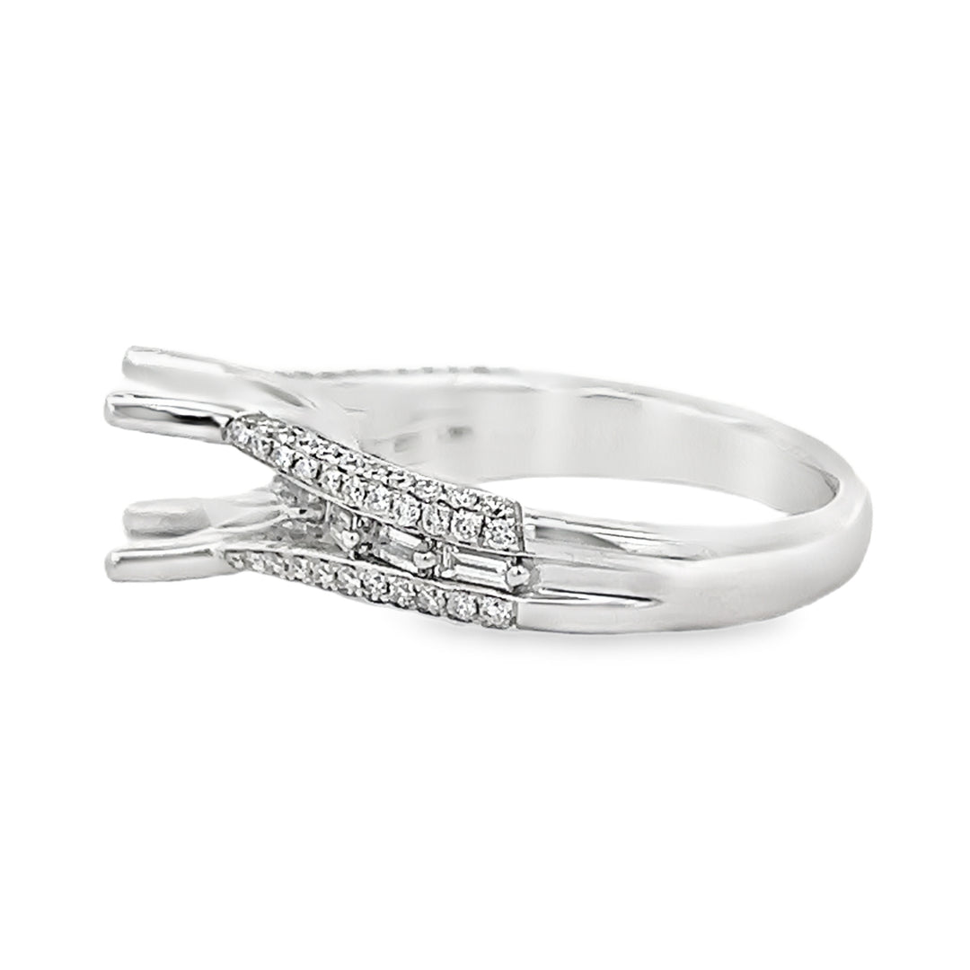 18K White Gold 0.64ct Diamond Semi Mounting Ring