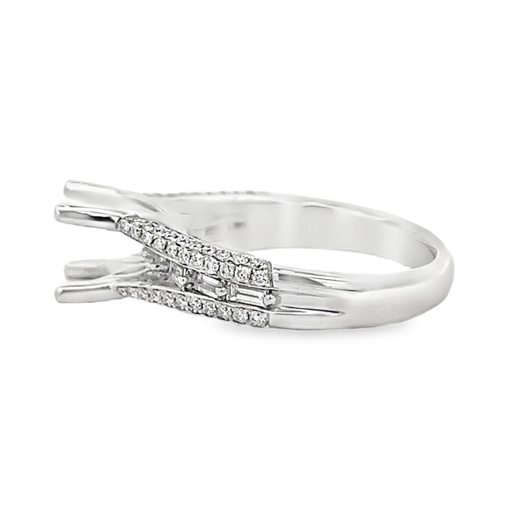 18K White Gold 0.64ct Diamond Semi Mounting Ring