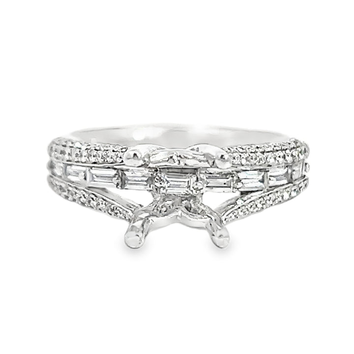 18K White Gold 0.64ct Diamond Semi Mounting Ring