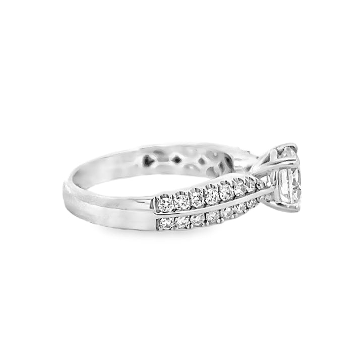 14K White Gold 0.47ct Diamond Semi Mounting Ring