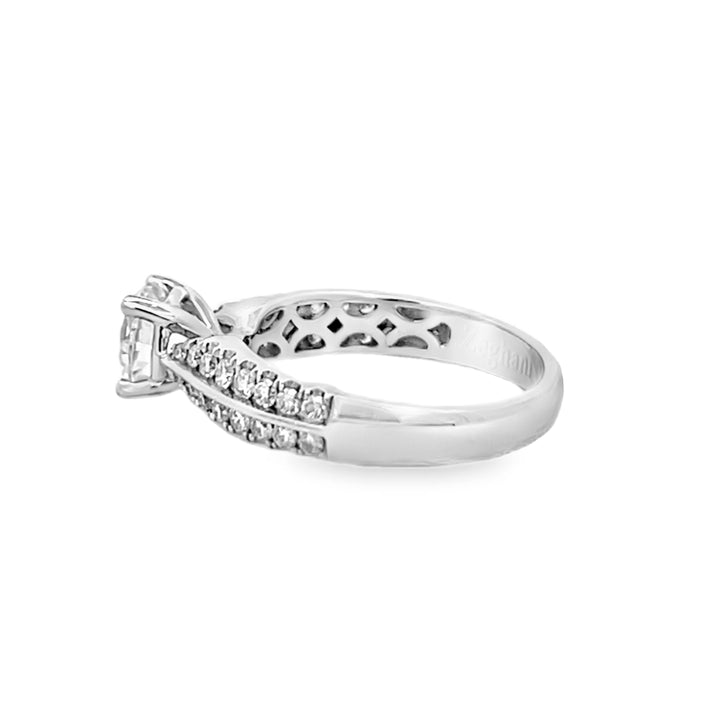 14K White Gold 0.47ct Diamond Semi Mounting Ring