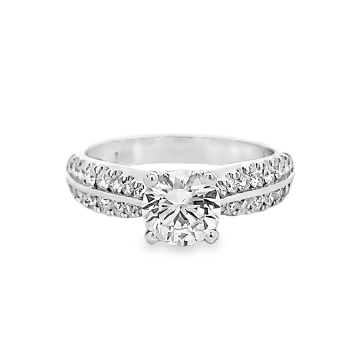 14K White Gold 0.47ct Diamond Semi Mounting Ring