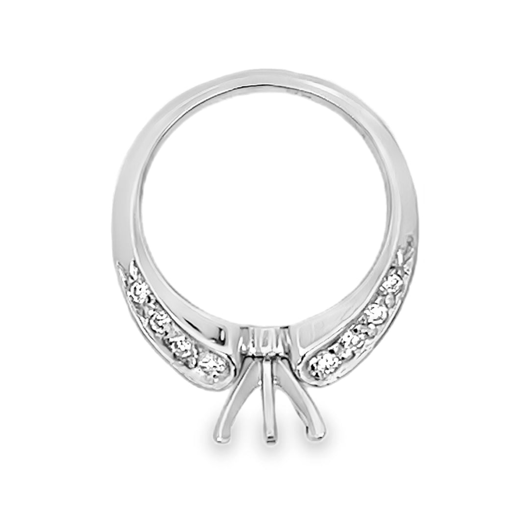 14K White Gold 0.43ct Diamond Semi Mounting Ring