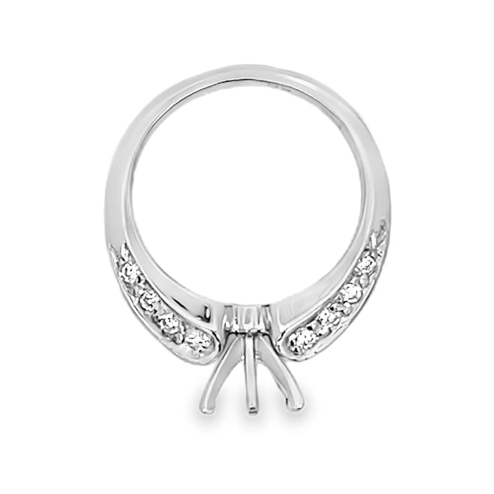14K White Gold 0.43ct Diamond Semi Mounting Ring
