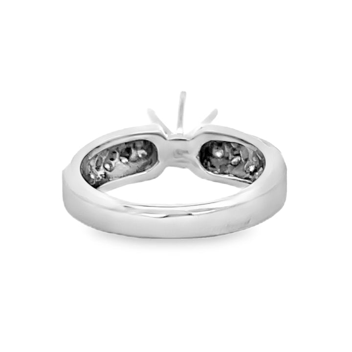 14K White Gold 0.43ct Diamond Semi Mounting Ring