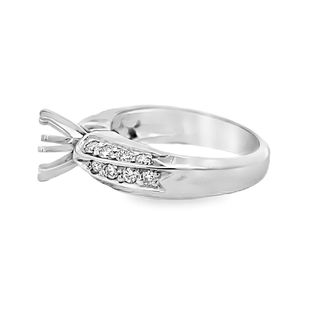 14K White Gold 0.43ct Diamond Semi Mounting Ring