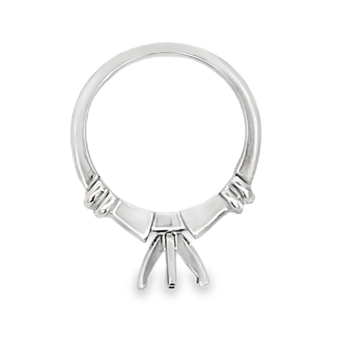 14K White Gold Diamond Semi Mounting Ring Channel Set
