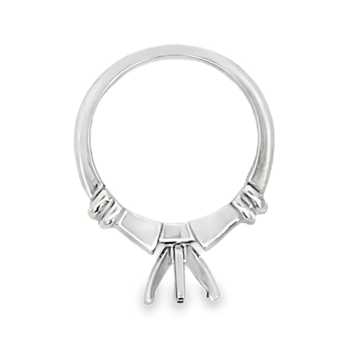 14K White Gold Diamond Semi Mounting Ring Channel Set