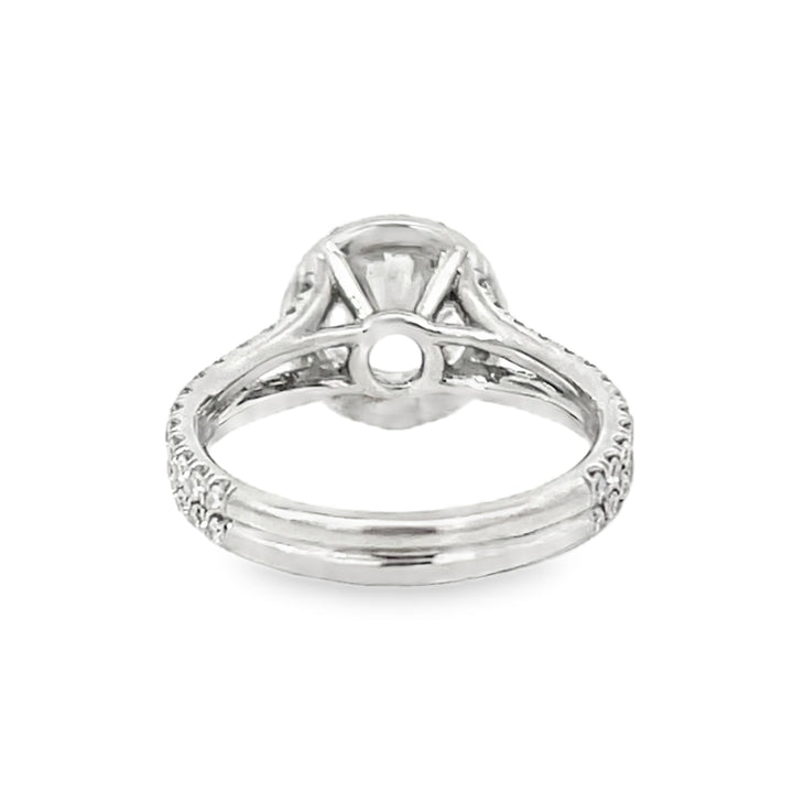 Platinum 0.75 Carat Halo Style Diamond Semi Mounting