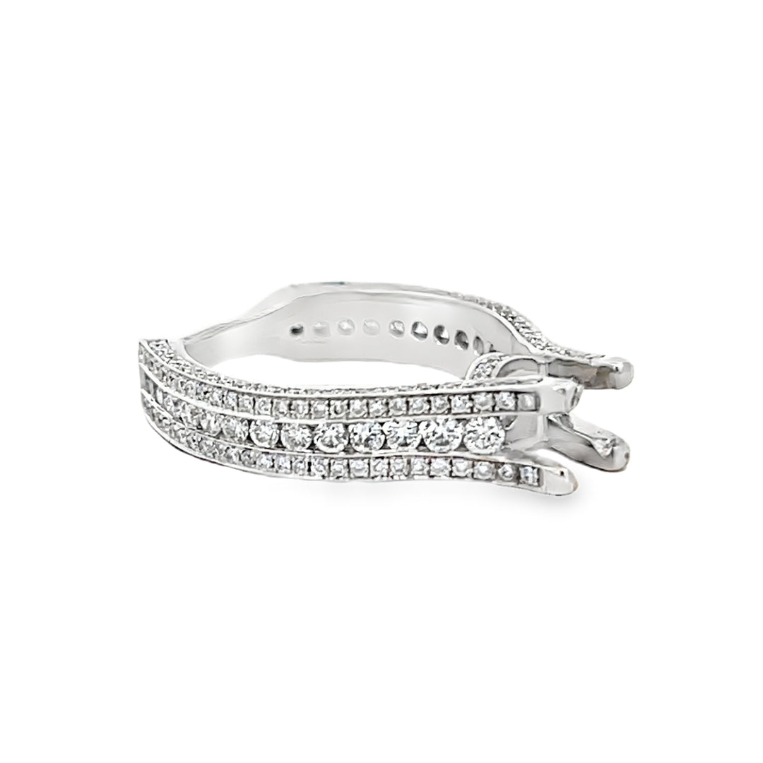 18K White Gold 1.59ct Diamond Semi Mounting Ring