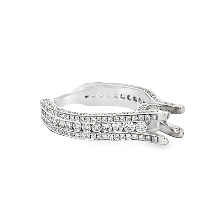 18K White Gold 1.59ct Diamond Semi Mounting Ring
