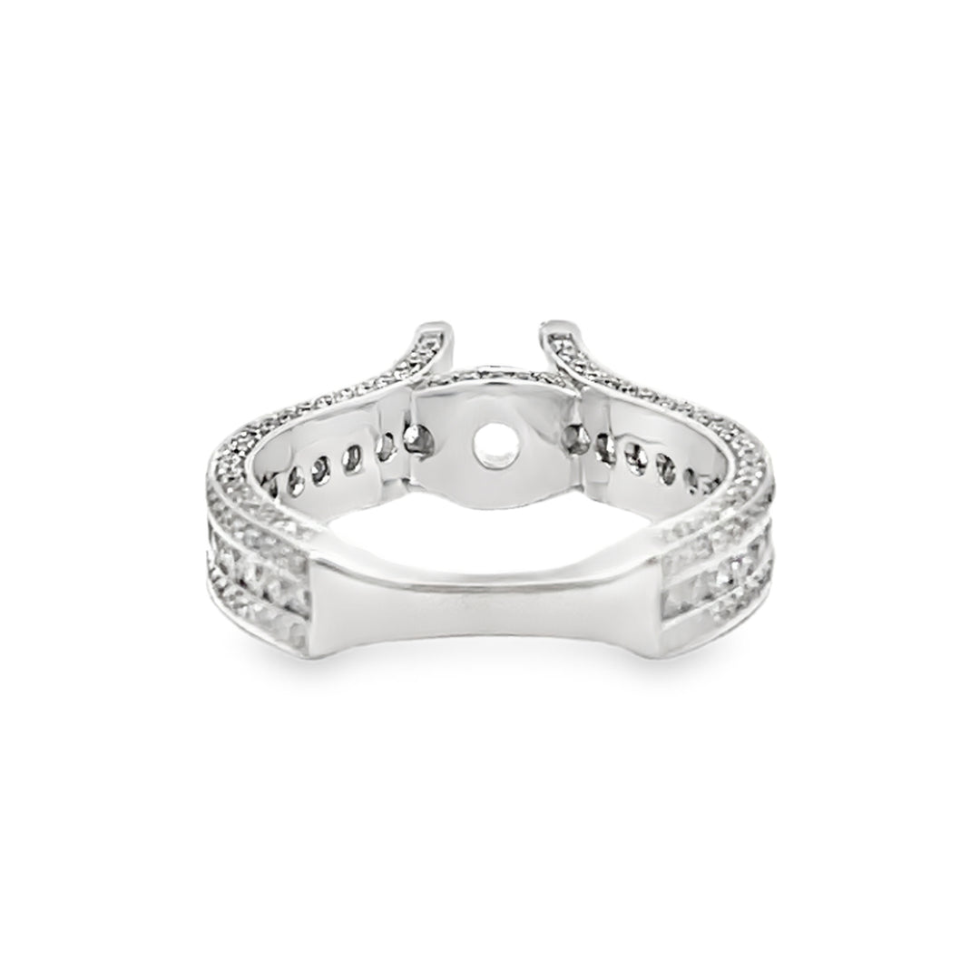 18K White Gold 1.59ct Diamond Semi Mounting Ring
