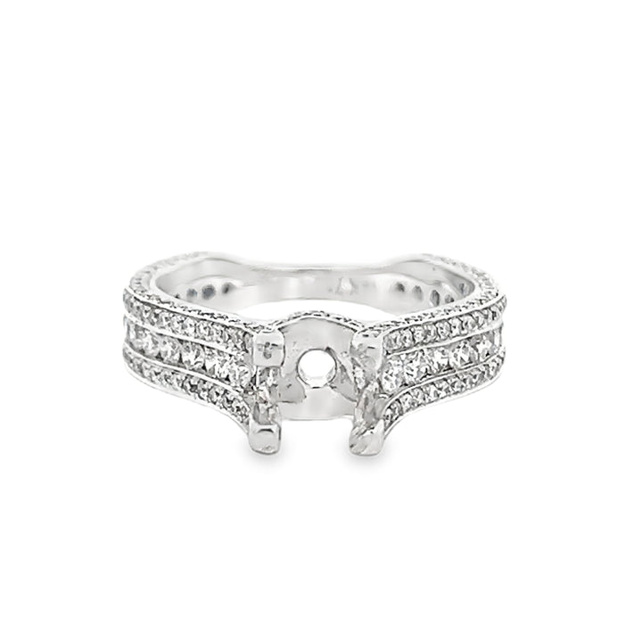 18K White Gold 1.59ct Diamond Semi Mounting Ring