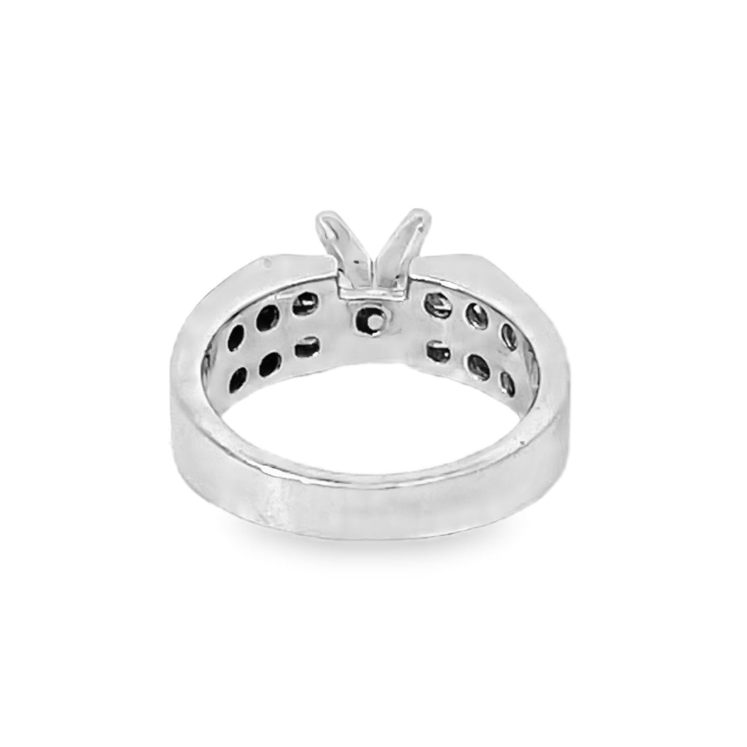 Platinum Princess Cut Diamond Semi-Mounting Engagement Ring 1.20ctw