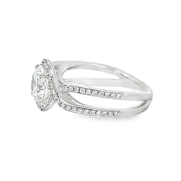 18K White Gold 0.36ct Diamond Semi-Mount Engagement Ring