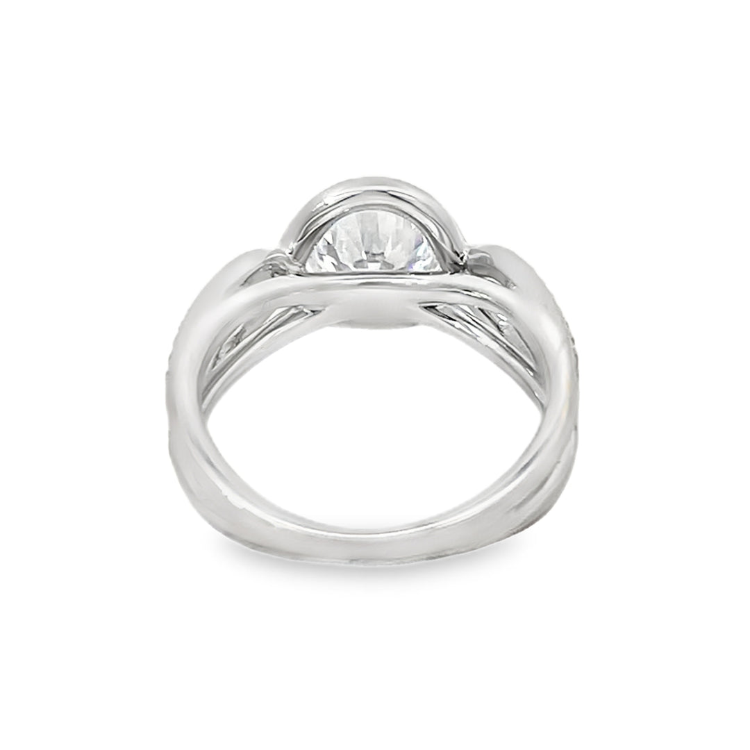 18K White Gold 0.36ct Diamond Semi-Mount Engagement Ring