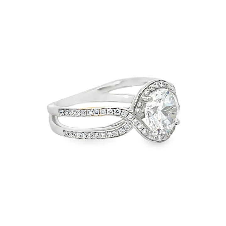 18K White Gold 0.36ct Diamond Semi-Mount Engagement Ring