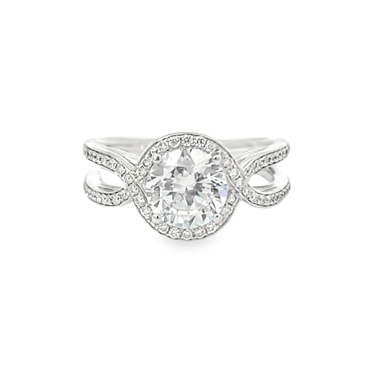 18K White Gold 0.36ct Diamond Semi-Mount Engagement Ring