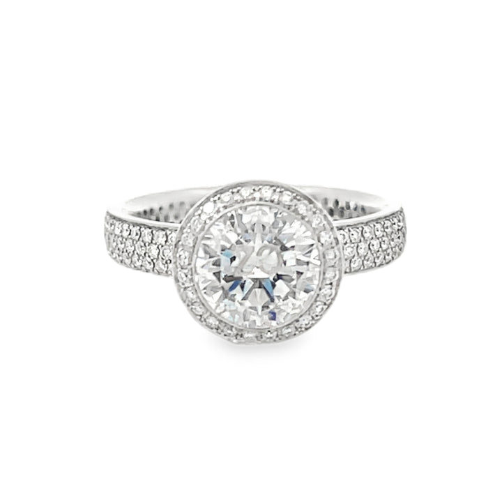 White Gold 0.76 Carats Semi Mounting Halo Style