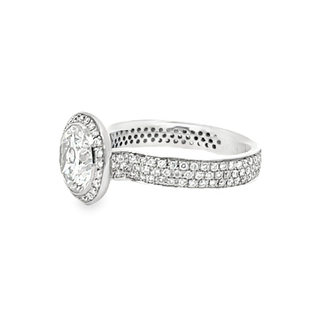 White Gold 0.76 Carats Semi Mounting Halo Style