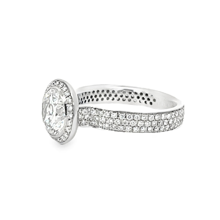 White Gold 0.76 Carats Semi Mounting Halo Style