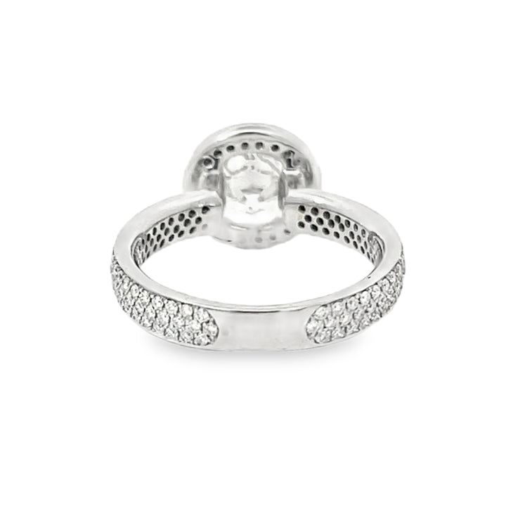 White Gold 0.76 Carats Semi Mounting Halo Style