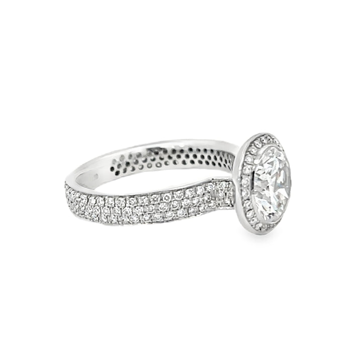 White Gold 0.76 Carats Semi Mounting Halo Style