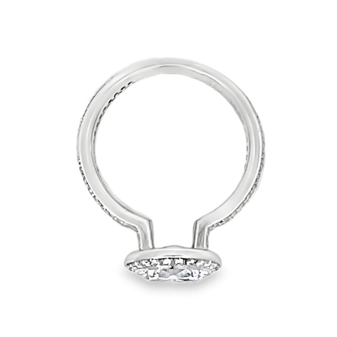White Gold 0.76 Carats Semi Mounting Halo Style