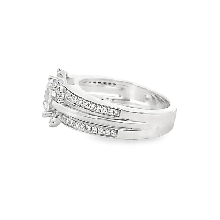 14k White Gold 0.49ct Diamond Semi Mounting Ring