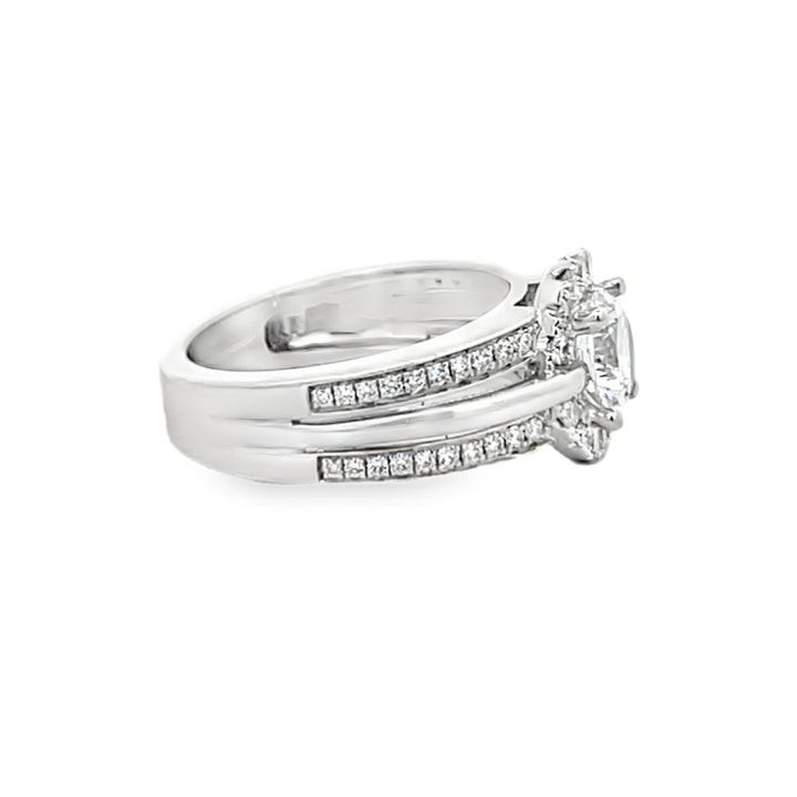 14k White Gold 0.49ct Diamond Semi Mounting Ring