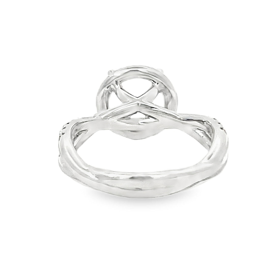 14K White Gold Round Diamond Semi Mounting 0.68ctw