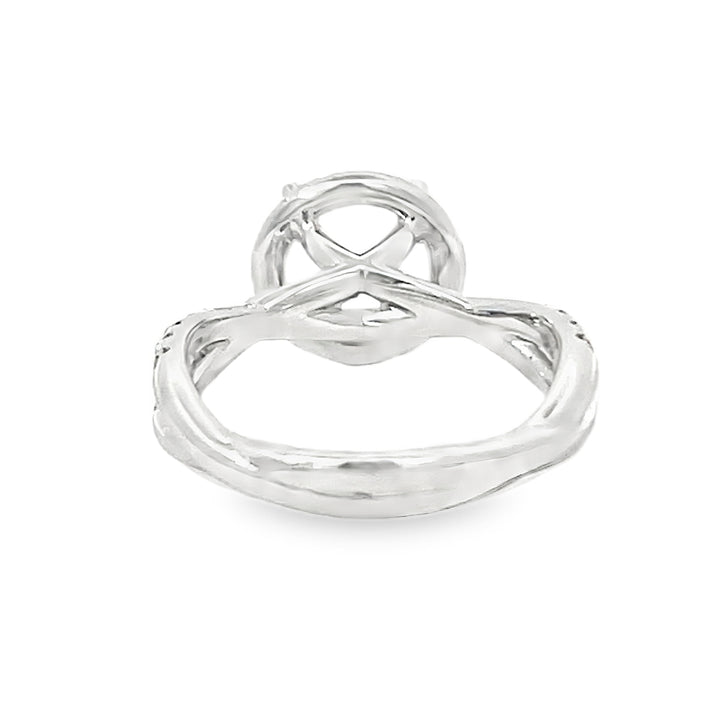 14K White Gold Round Diamond Semi Mounting 0.68ctw
