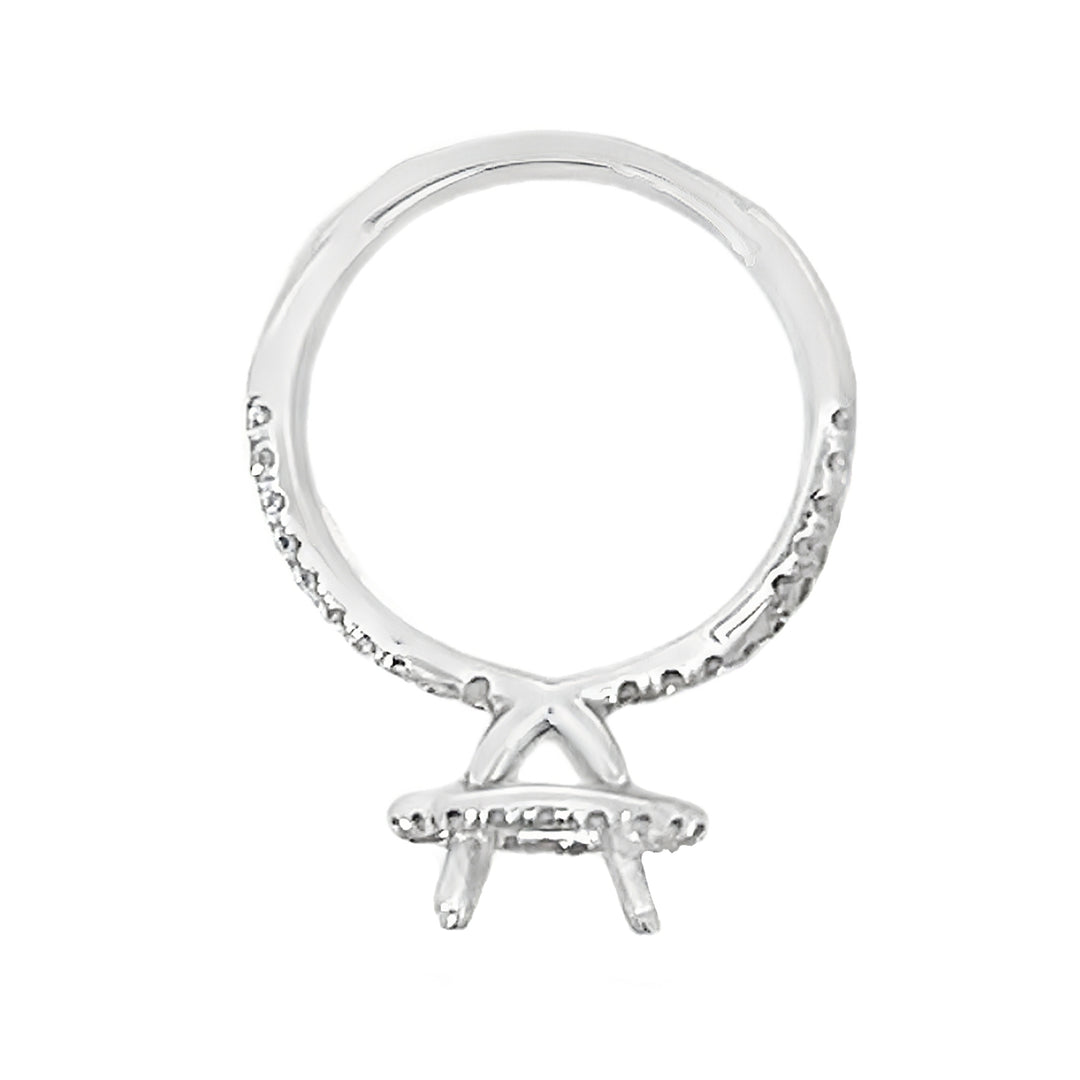 14K White Gold Round Diamond Semi Mounting 0.68ctw