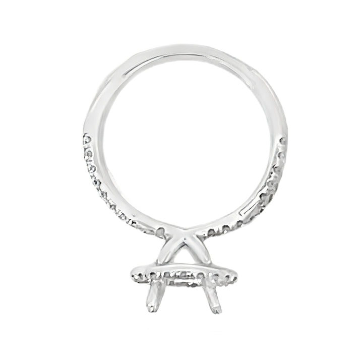 14K White Gold Round Diamond Semi Mounting 0.68ctw