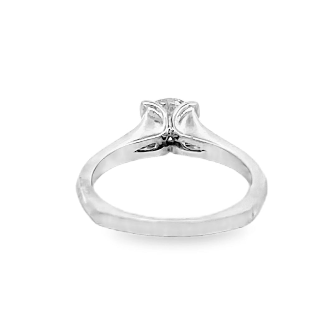 14K White Gold Round Cut Diamond Solitaire Engagement Ring 1.01ctw