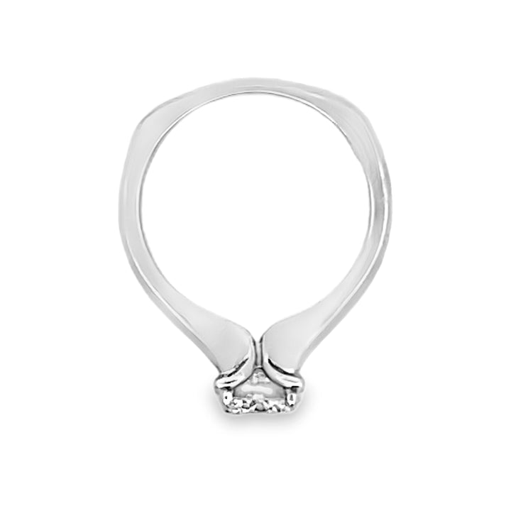 14K White Gold Round Cut Diamond Solitaire Engagement Ring 1.01ctw