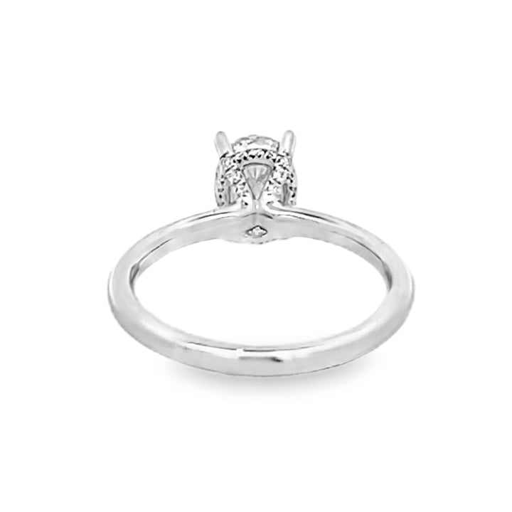 14K White Gold Oval Cut Diamond Solitaire Engagement Ring 1.62ctw