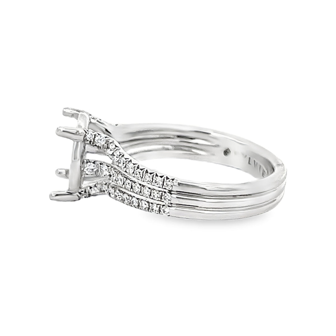 14k White Gold 0.46ct Diamond Semi Mounting Ring