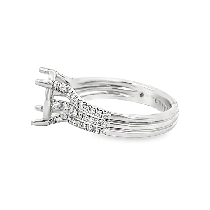 14k White Gold 0.46ct Diamond Semi Mounting Ring