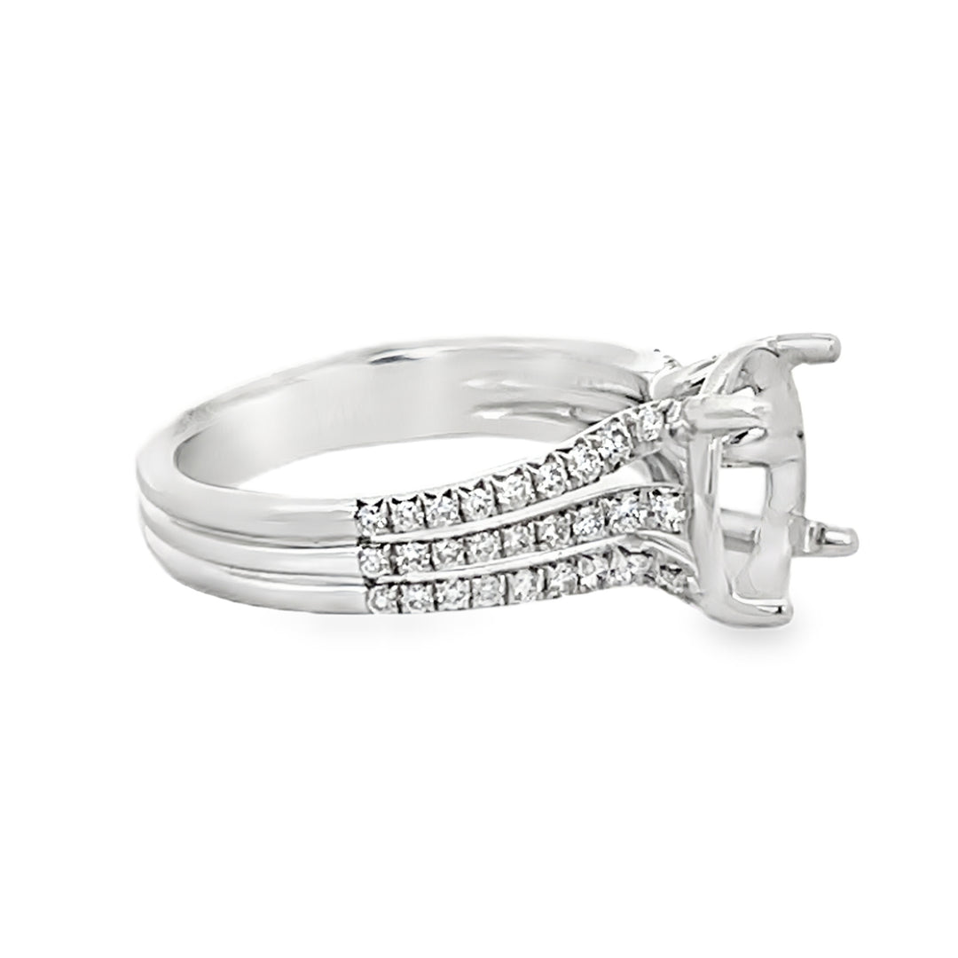 14k White Gold 0.46ct Diamond Semi Mounting Ring
