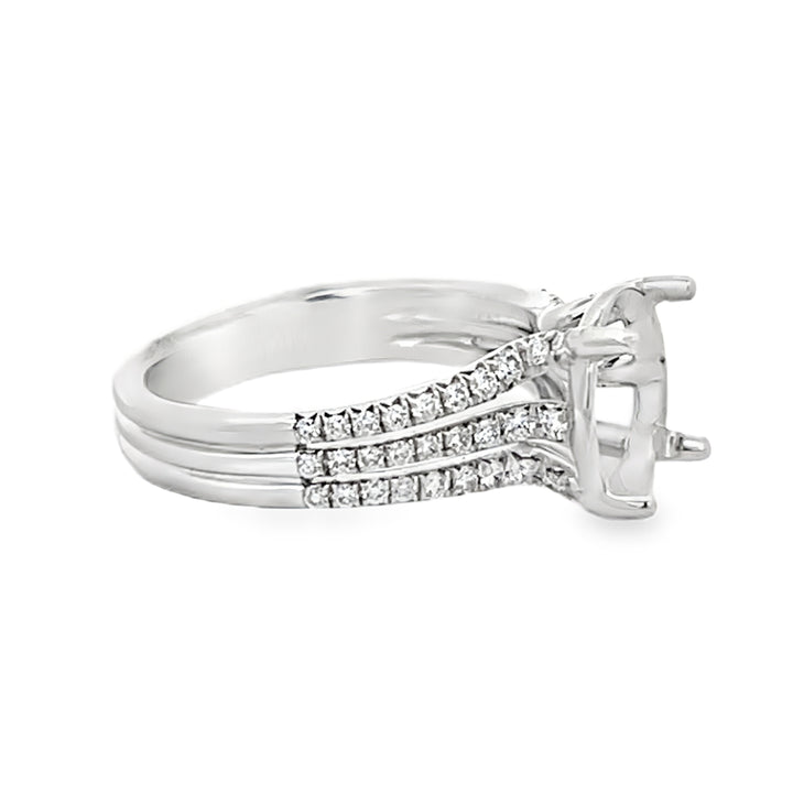 14k White Gold 0.46ct Diamond Semi Mounting Ring