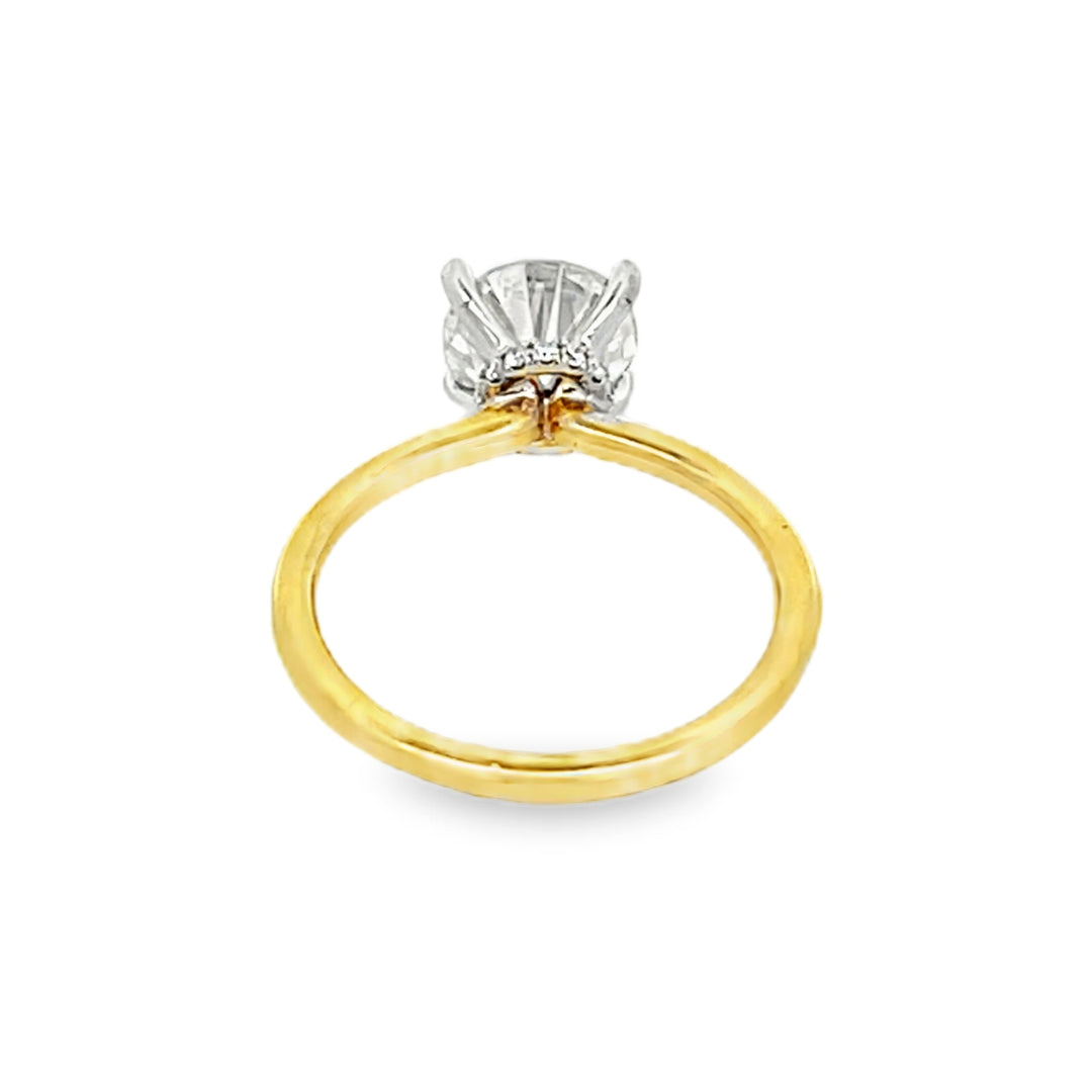 14K Yellow Gold Diamond Semi Mounting Engagement Ring 3.3ctw