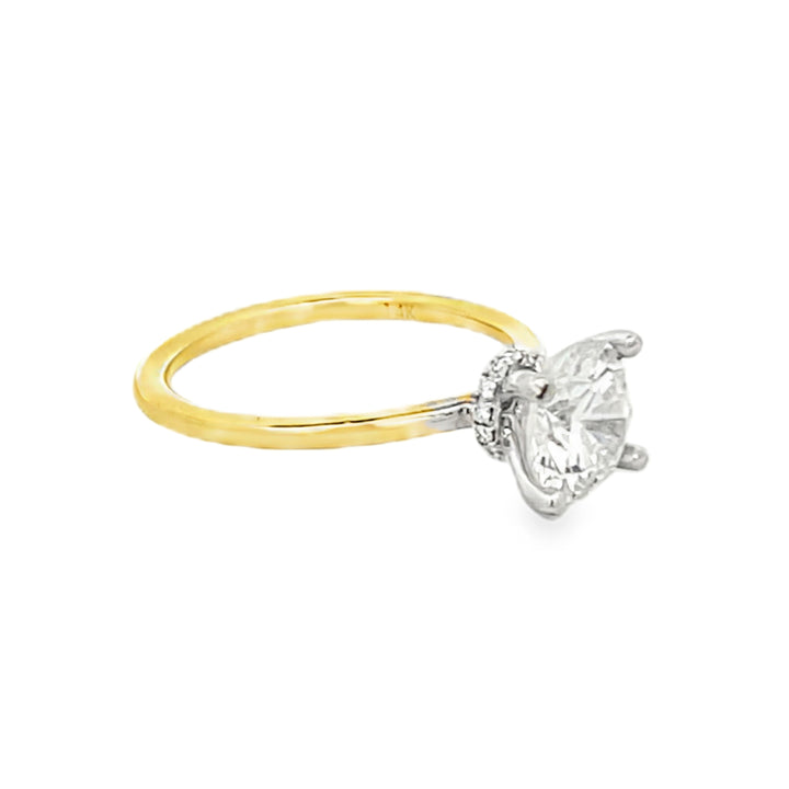 14K Yellow Gold Diamond Semi Mounting Engagement Ring 3.3ctw