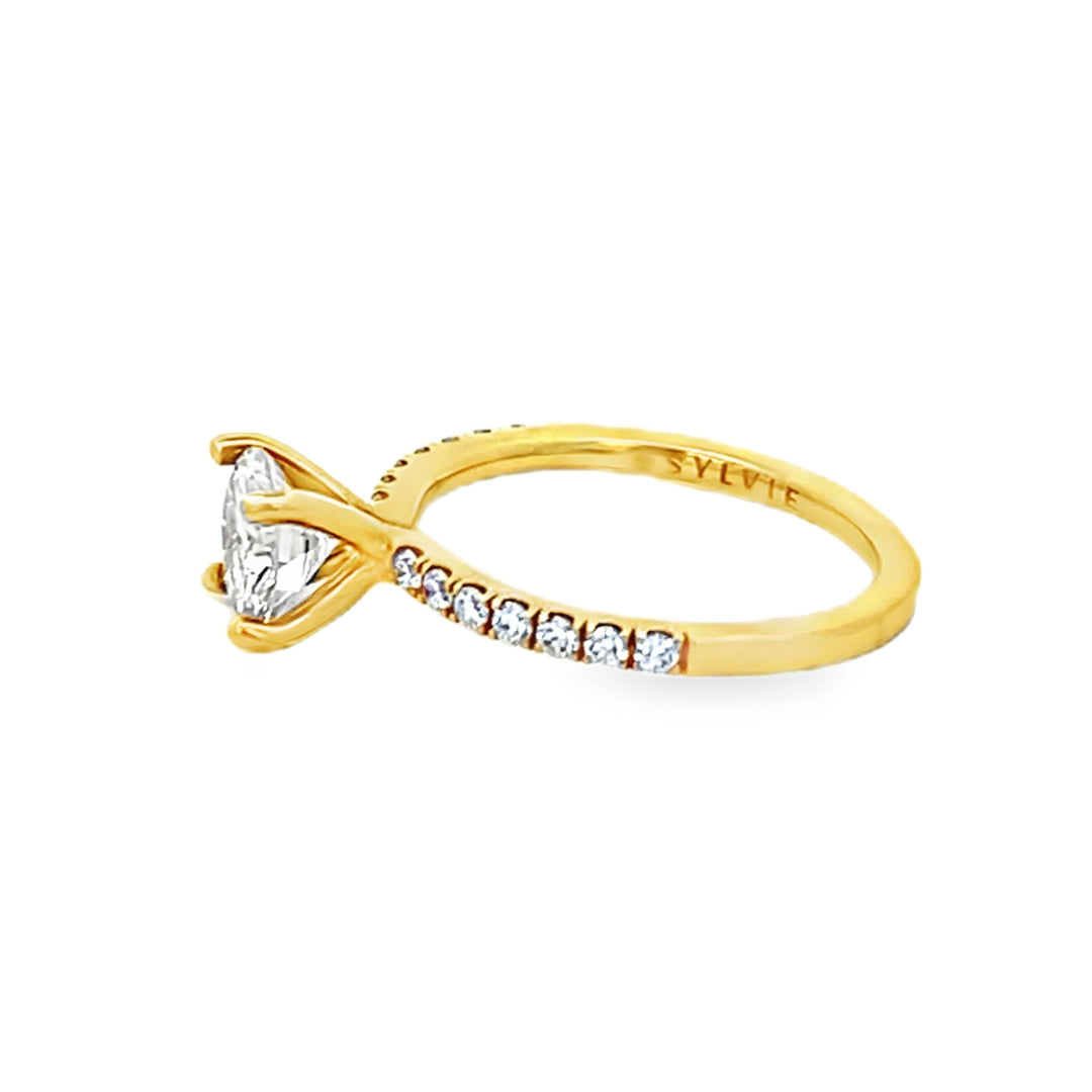 14K Yellow Gold Round Diamond Semi Mounting Engagement Ring 3.11ctw