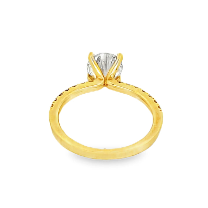14K Yellow Gold Round Diamond Semi Mounting Engagement Ring 3.11ctw