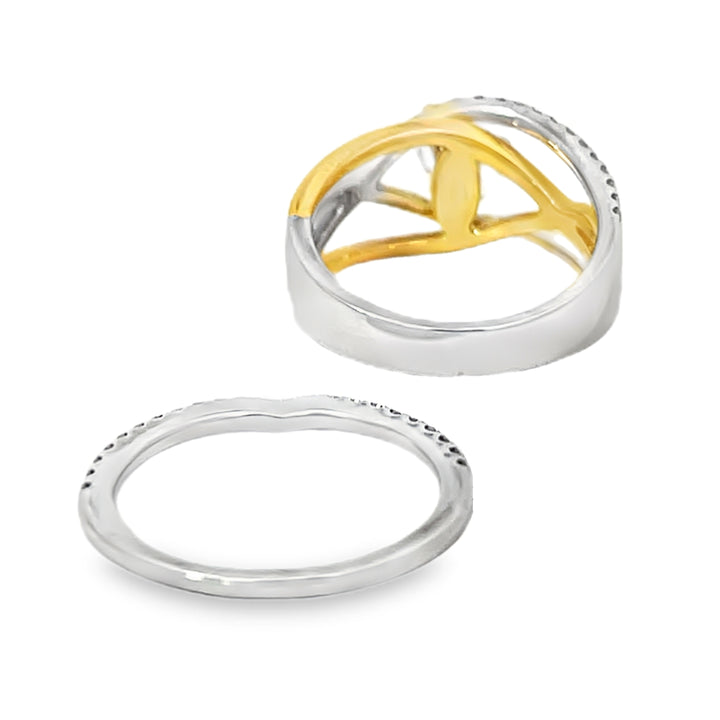 14K Two-Tone Diamond 2 Piece Semi-Mount Engagement Ring