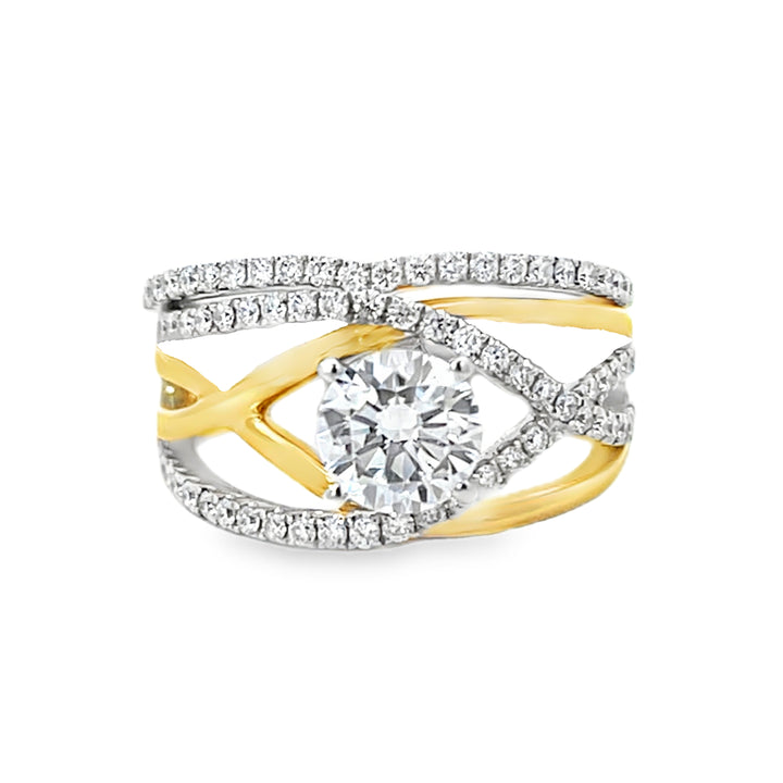 14K Two-Tone Diamond 2 Piece Semi-Mount Engagement Ring
