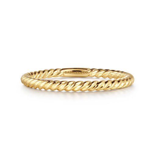 Stackable 14K Yellow Gold Twisted Rope Ring