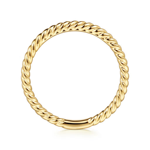 Stackable 14K Yellow Gold Twisted Rope Ring